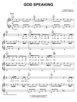 page one of God Speaking (Piano, Vocal & Guitar Chords (Right-Hand Melody))