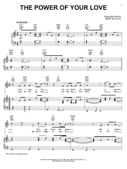 page one of The Power Of Your Love (Piano, Vocal & Guitar Chords (Right-Hand Melody))