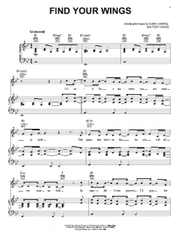 page one of Find Your Wings (Piano, Vocal & Guitar Chords (Right-Hand Melody))
