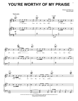 page one of You're Worthy Of My Praise (Piano, Vocal & Guitar Chords (Right-Hand Melody))