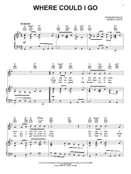 page one of Where Could I Go (Piano, Vocal & Guitar Chords (Right-Hand Melody))