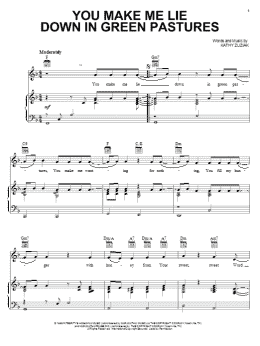 page one of You Make Me Lie Down In Green Pastures (Piano, Vocal & Guitar Chords (Right-Hand Melody))