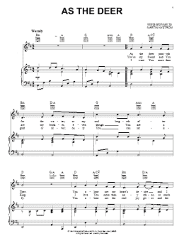 page one of As The Deer (Piano, Vocal & Guitar Chords (Right-Hand Melody))