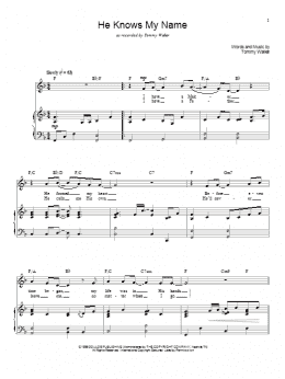 page one of He Knows My Name (Piano & Vocal)
