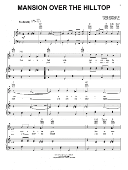 page one of Mansion Over The Hilltop (Piano, Vocal & Guitar Chords (Right-Hand Melody))