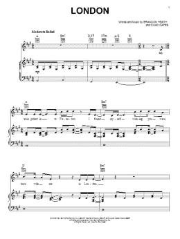 page one of London (Piano, Vocal & Guitar Chords (Right-Hand Melody))