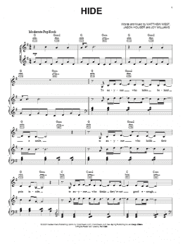 page one of Hide (Piano, Vocal & Guitar Chords (Right-Hand Melody))