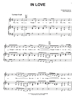 page one of In Love (Piano, Vocal & Guitar Chords (Right-Hand Melody))