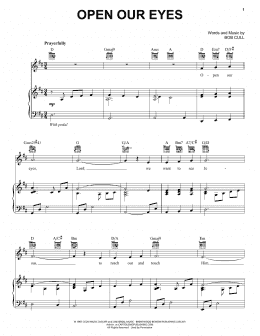page one of Open Our Eyes (Piano, Vocal & Guitar Chords (Right-Hand Melody))