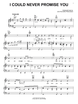page one of I Could Never Promise You (Piano, Vocal & Guitar Chords (Right-Hand Melody))