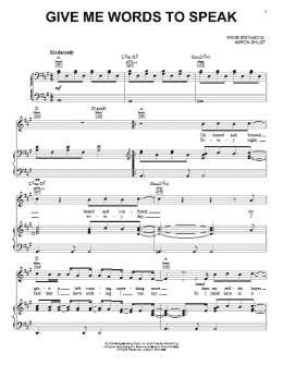 page one of Give Me Words To Speak (Piano, Vocal & Guitar Chords (Right-Hand Melody))