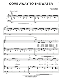 page one of Come Away To The Water (Piano, Vocal & Guitar Chords (Right-Hand Melody))