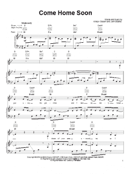 page one of Come Home Soon (Piano, Vocal & Guitar Chords (Right-Hand Melody))