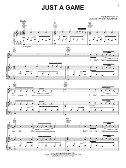 page one of Just A Game (Piano, Vocal & Guitar Chords (Right-Hand Melody))