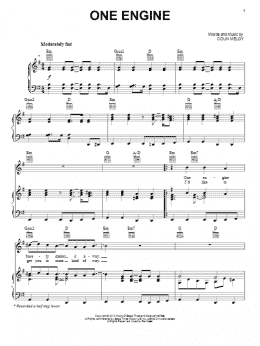 page one of One Engine (Piano, Vocal & Guitar Chords (Right-Hand Melody))