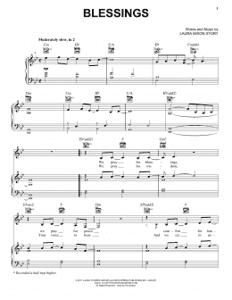 page one of Blessings (Piano, Vocal & Guitar Chords (Right-Hand Melody))