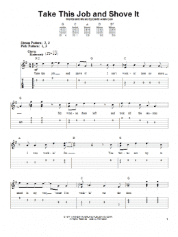 page one of Take This Job And Shove It (Easy Guitar Tab)