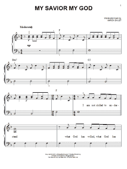 page one of My Savior My God (Easy Piano)