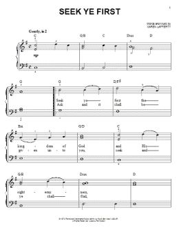 page one of Seek Ye First (Easy Piano)