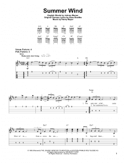 page one of Summer Wind (Easy Guitar Tab)