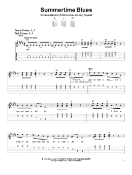 page one of Summertime Blues (Easy Guitar Tab)