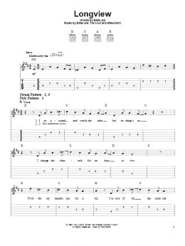 page one of Longview (Easy Guitar Tab)
