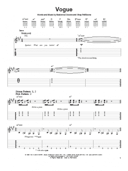 page one of Vogue (Easy Guitar Tab)