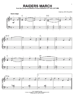page one of Raiders March (Easy Piano)