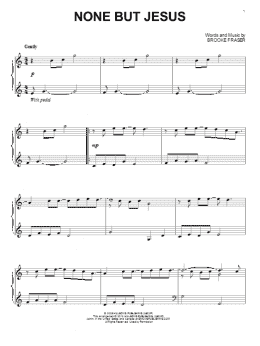 page one of None But Jesus (Piano Solo)