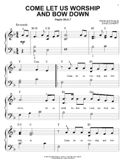 page one of Come Let Us Worship And Bow Down (Big Note Piano)