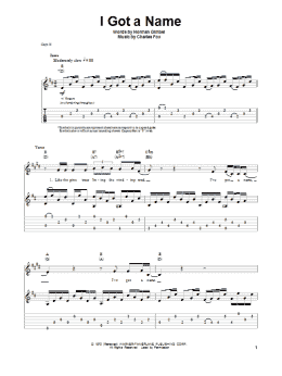 page one of I Got A Name (Guitar Tab (Single Guitar))