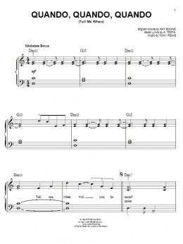 page one of Quando, Quando, Quando (Tell Me When) (Easy Piano)