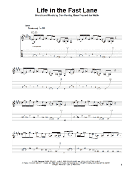 page one of Life In The Fast Lane (Guitar Tab (Single Guitar))