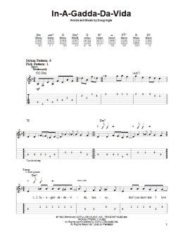 page one of In-A-Gadda-Da-Vida (Easy Guitar Tab)
