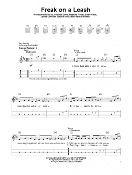 page one of Freak On A Leash (Easy Guitar Tab)