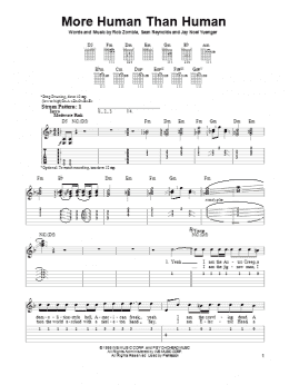 page one of More Human Than Human (Easy Guitar Tab)