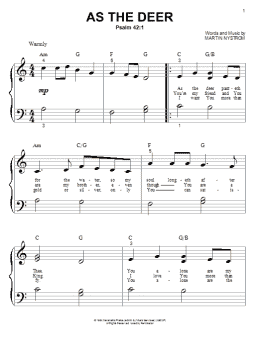 page one of As The Deer (Big Note Piano)