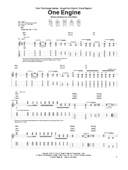 page one of One Engine (Guitar Tab)