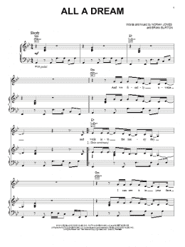page one of All A Dream (Piano, Vocal & Guitar Chords (Right-Hand Melody))