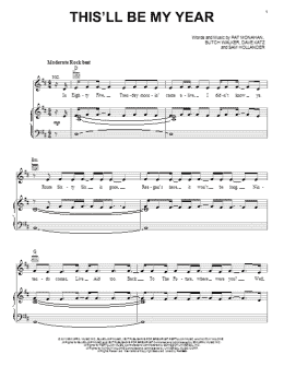 page one of This'll Be My Year (Piano, Vocal & Guitar Chords (Right-Hand Melody))