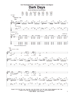 page one of Dark Days (Guitar Tab)