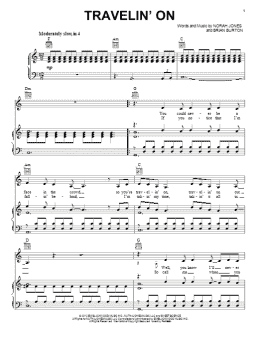 page one of Travelin' On (Piano, Vocal & Guitar Chords (Right-Hand Melody))