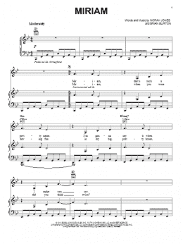 page one of Miriam (Piano, Vocal & Guitar Chords (Right-Hand Melody))