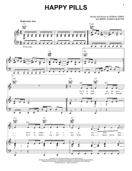 page one of Happy Pills (Piano, Vocal & Guitar Chords (Right-Hand Melody))