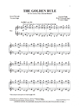 page one of The Golden Rule (SSA Choir)