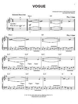 page one of Vogue (Easy Piano)