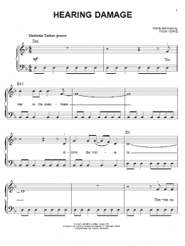 page one of Hearing Damage (Easy Piano)