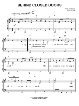 page one of Behind Closed Doors (Easy Piano)