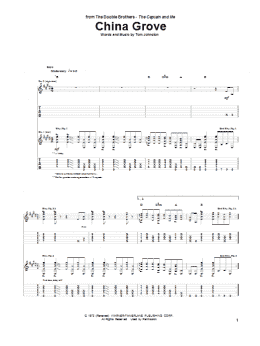 page one of China Grove (Guitar Tab)