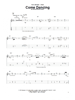 page one of Come Dancing (Guitar Tab)